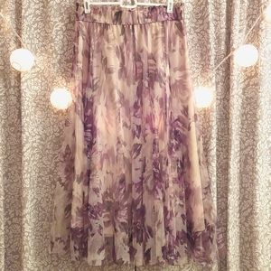 C EST. 1946 long floral mesh skirt